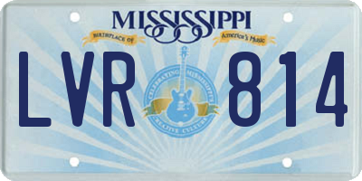 MS license plate LVR814