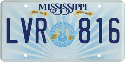 MS license plate LVR816