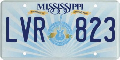 MS license plate LVR823