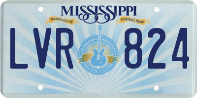 MS license plate LVR824