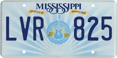 MS license plate LVR825