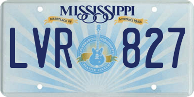 MS license plate LVR827