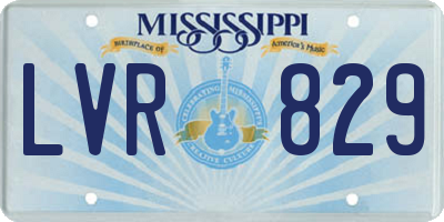 MS license plate LVR829