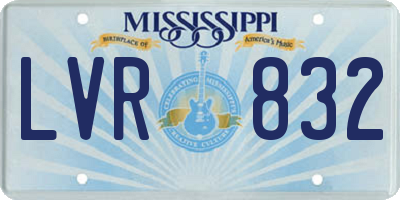 MS license plate LVR832