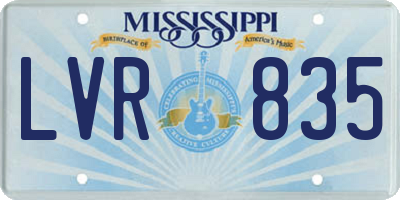 MS license plate LVR835