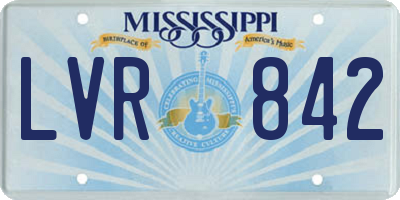 MS license plate LVR842