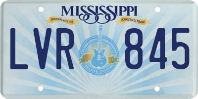 MS license plate LVR845
