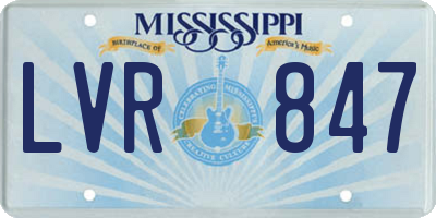 MS license plate LVR847