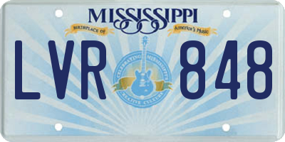 MS license plate LVR848