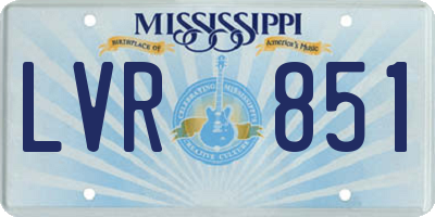 MS license plate LVR851