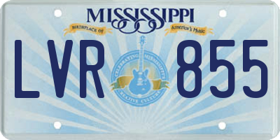 MS license plate LVR855