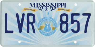 MS license plate LVR857