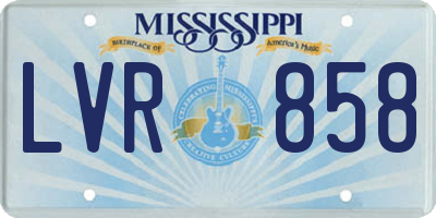 MS license plate LVR858