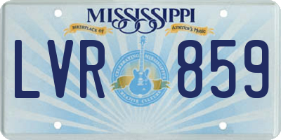 MS license plate LVR859