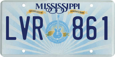 MS license plate LVR861