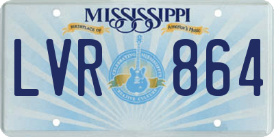 MS license plate LVR864