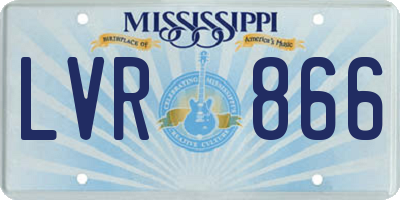 MS license plate LVR866