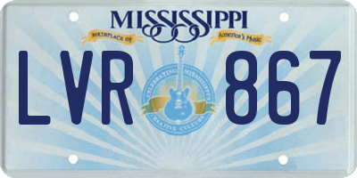 MS license plate LVR867