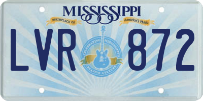 MS license plate LVR872