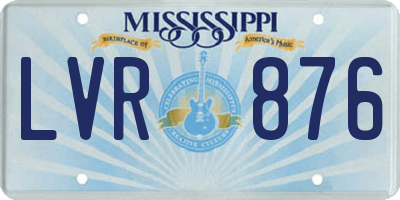 MS license plate LVR876