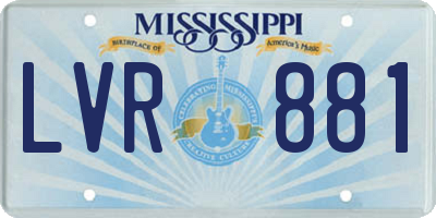 MS license plate LVR881