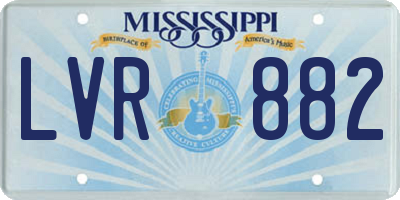 MS license plate LVR882