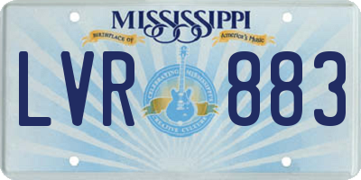 MS license plate LVR883