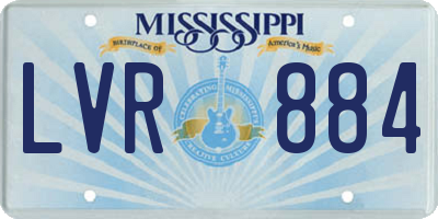 MS license plate LVR884