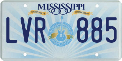 MS license plate LVR885