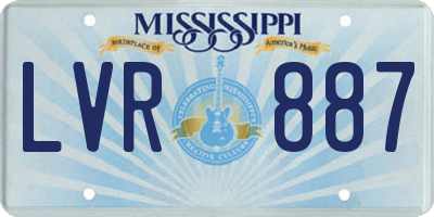 MS license plate LVR887