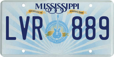 MS license plate LVR889