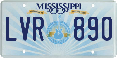 MS license plate LVR890