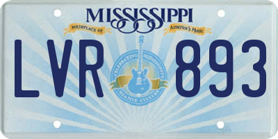 MS license plate LVR893