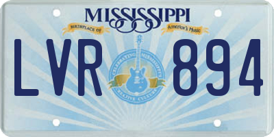 MS license plate LVR894