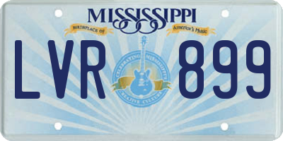 MS license plate LVR899