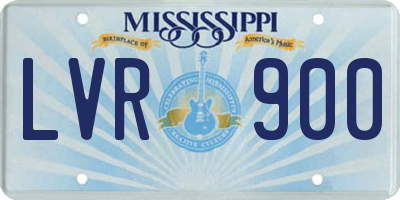 MS license plate LVR900