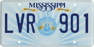 MS license plate LVR901