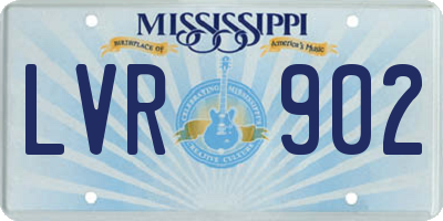MS license plate LVR902
