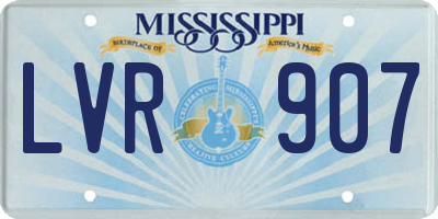 MS license plate LVR907