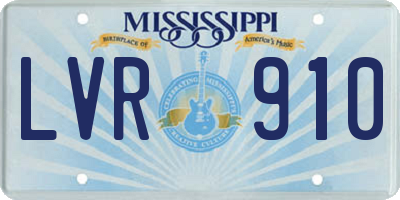 MS license plate LVR910