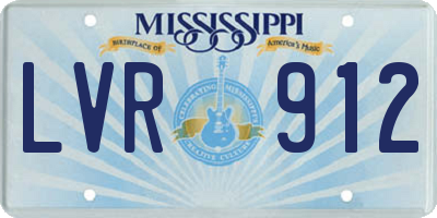 MS license plate LVR912