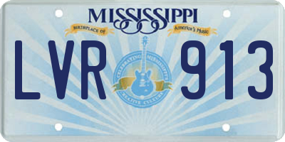MS license plate LVR913