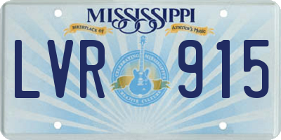 MS license plate LVR915