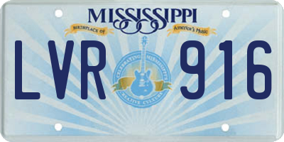 MS license plate LVR916