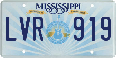 MS license plate LVR919