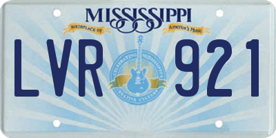 MS license plate LVR921