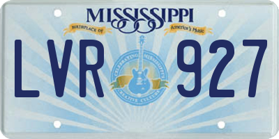 MS license plate LVR927