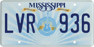 MS license plate LVR936