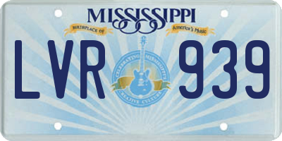 MS license plate LVR939