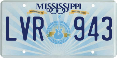 MS license plate LVR943